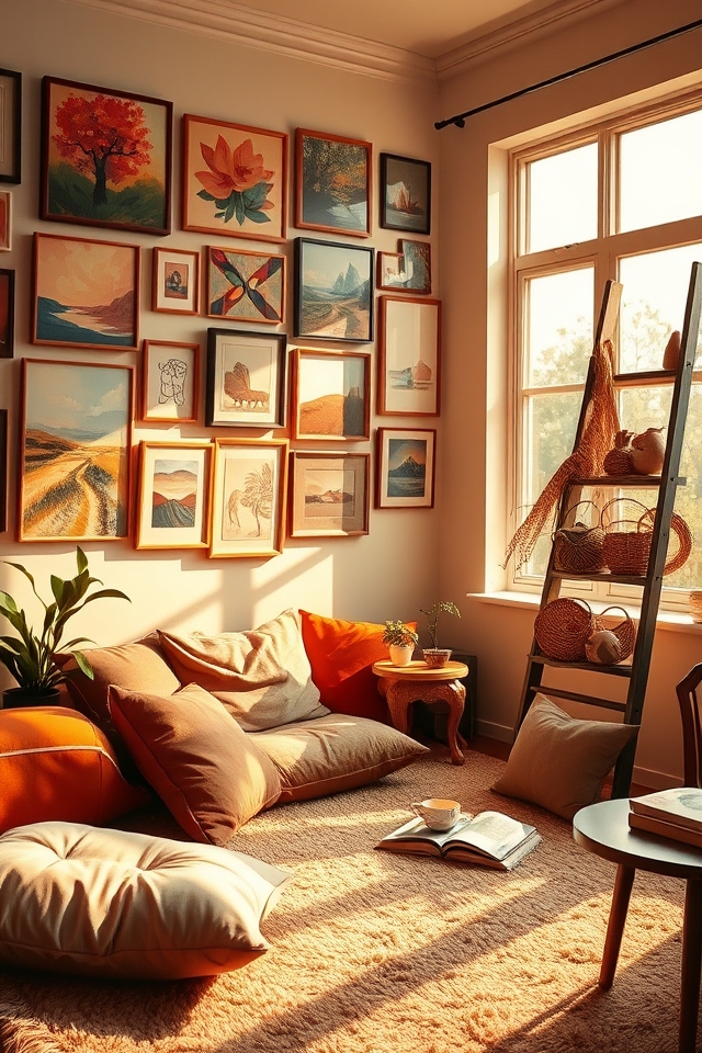 artwork personalizes cozy spaces