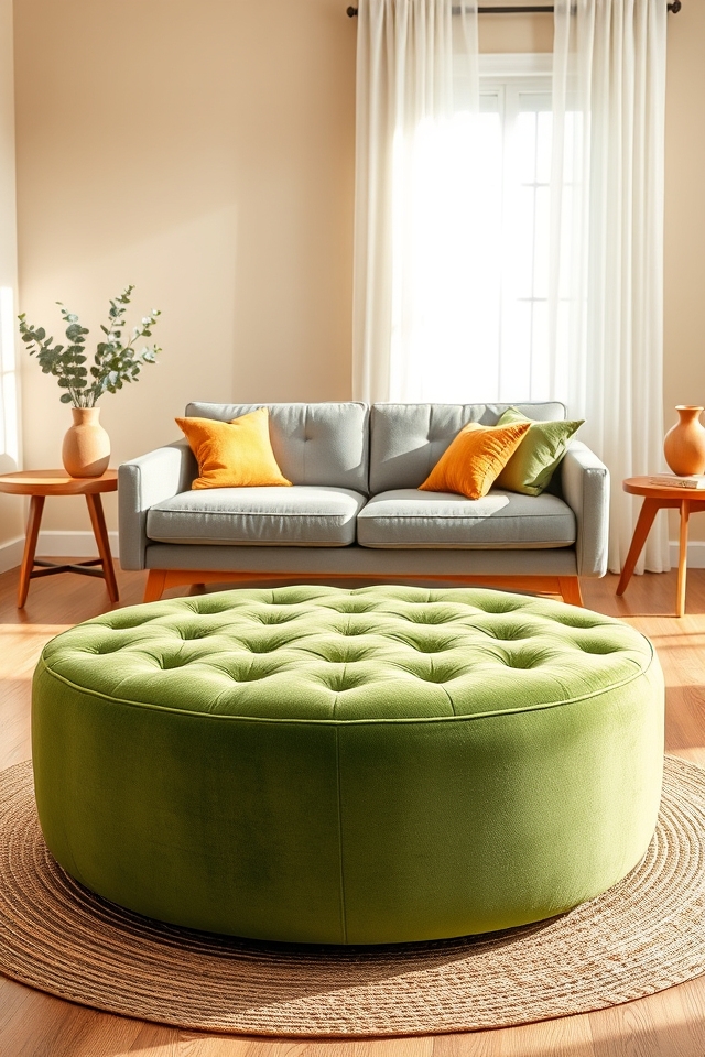 avocado green functional ottoman