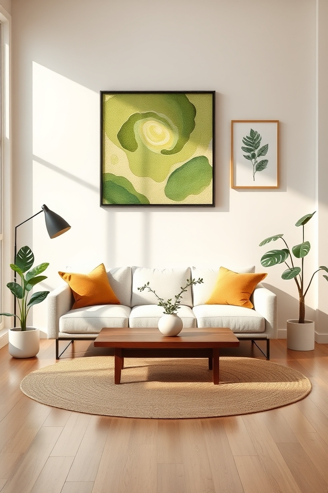 avocado green gallery wall