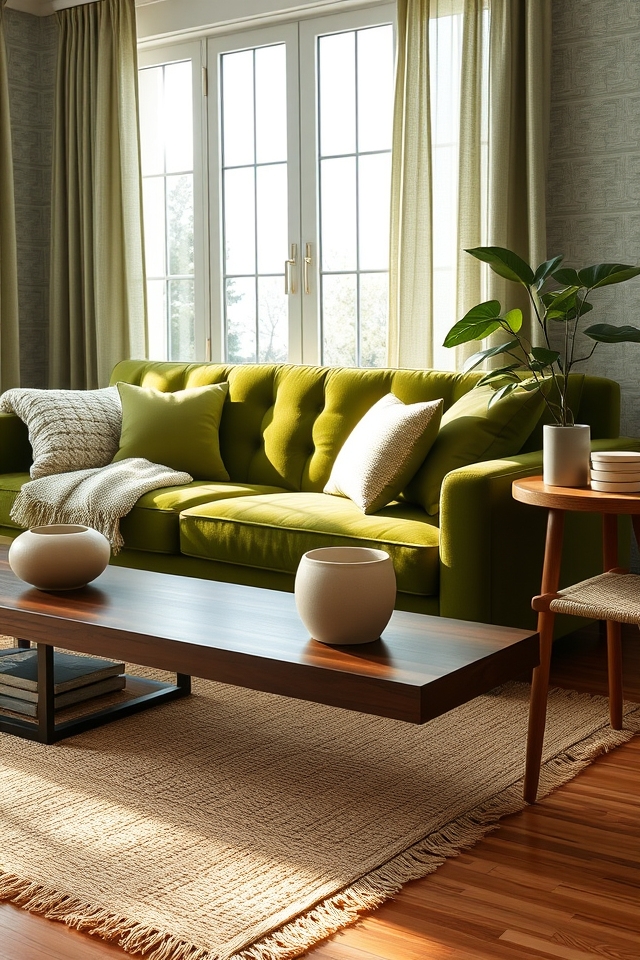 avocado green layered textures