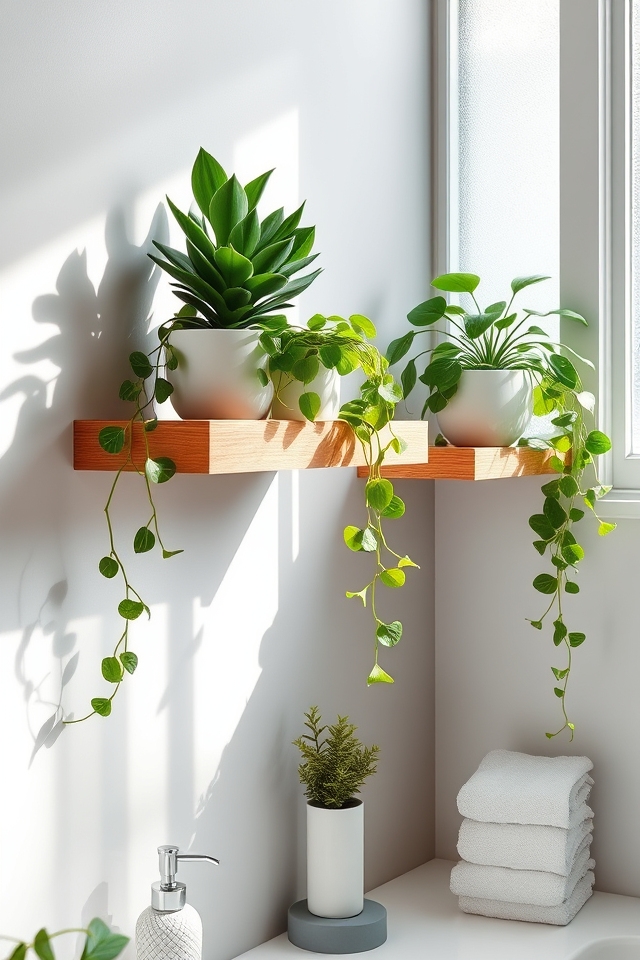 bathroom plant shelving ideas