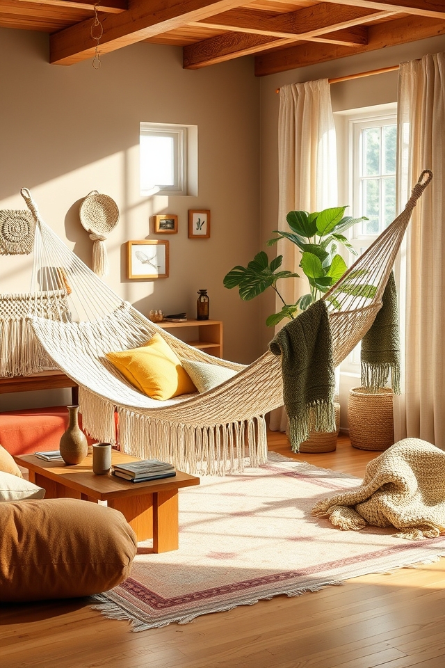 boho woven hammock centerpiece