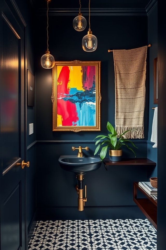 bold art enhances bathrooms