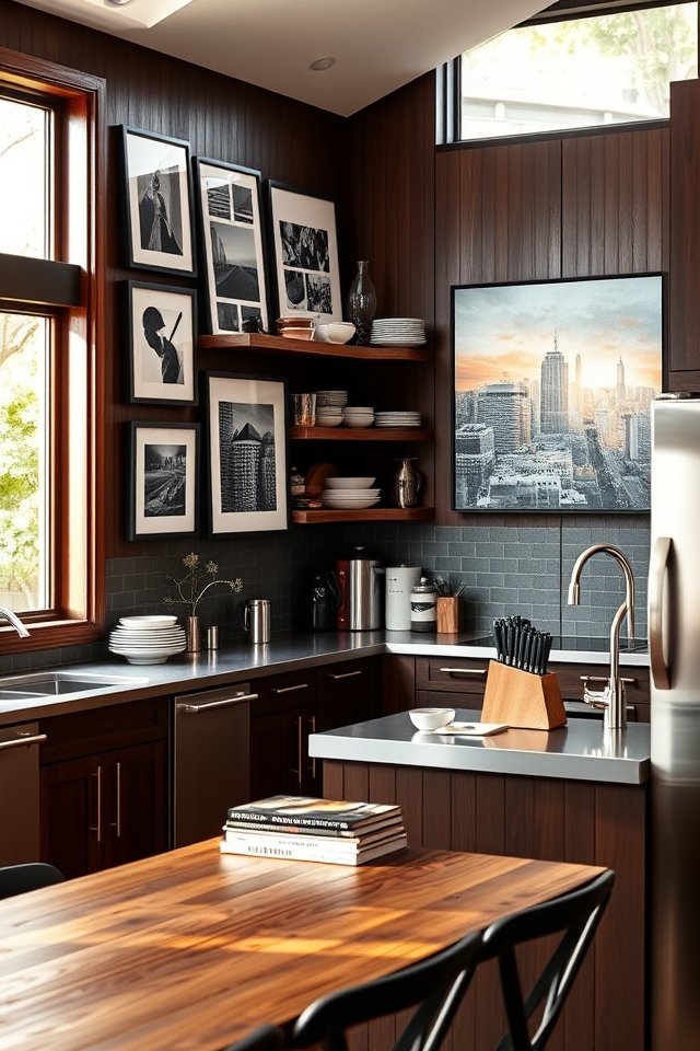 bold artwork enhances kitchens