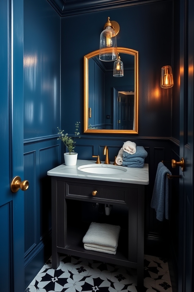 bold colors enhance bathrooms