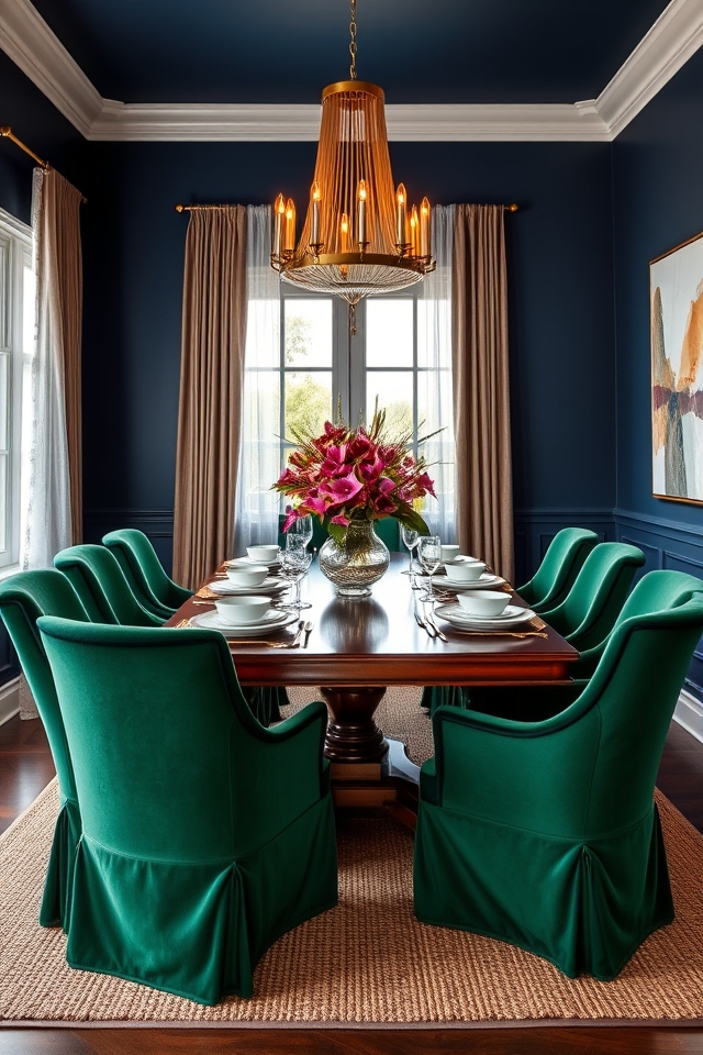 bold colors enhance dining