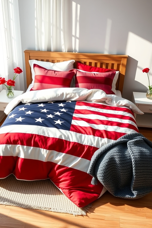 bold flag inspired bedding