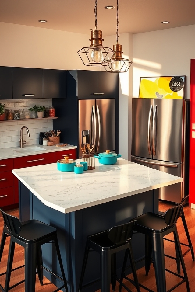 bold kitchen color accents