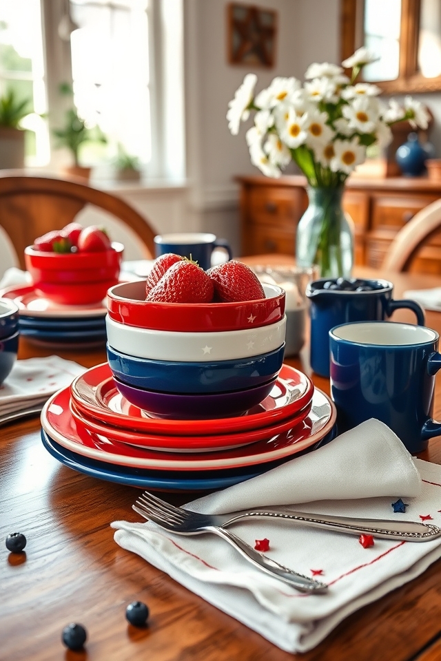 bold patriotic holiday dishware