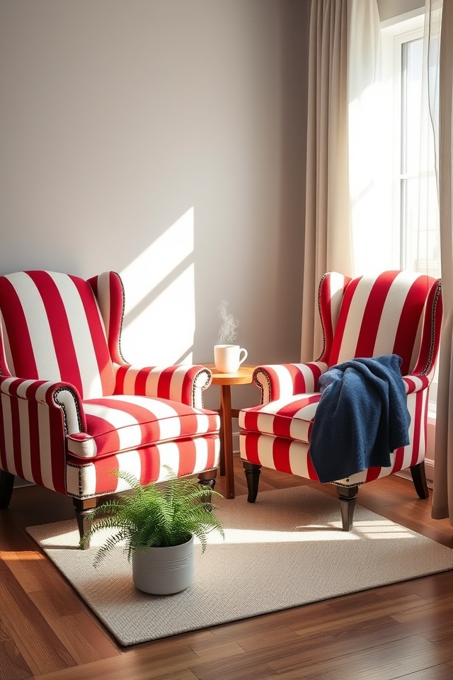 bold patriotic striped chairs