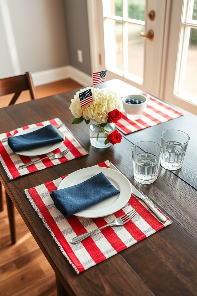 bold patriotic striped placemats