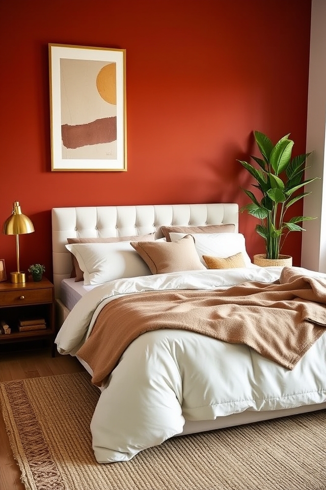 bold terracotta accent wall