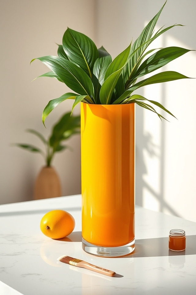 bright mango vase makeover