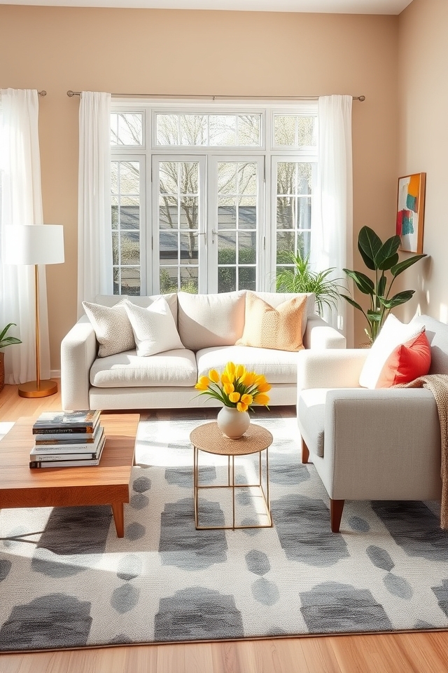 calm neutrals vibrant accents