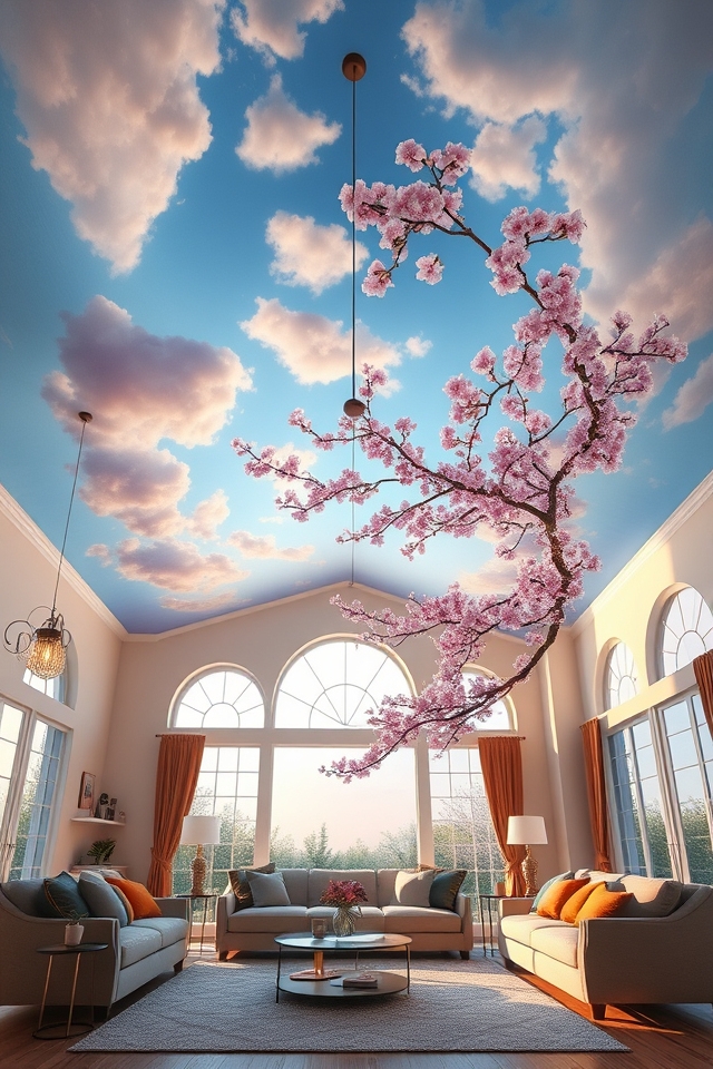 ceiling murals enhance ambiance
