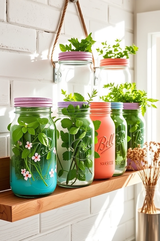charming painted jar displays
