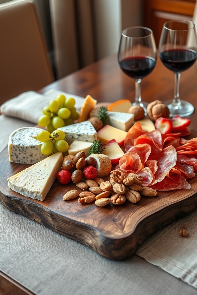 cheese charcuterie board display