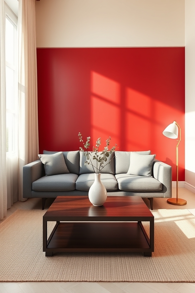 cherry red with neutral cream