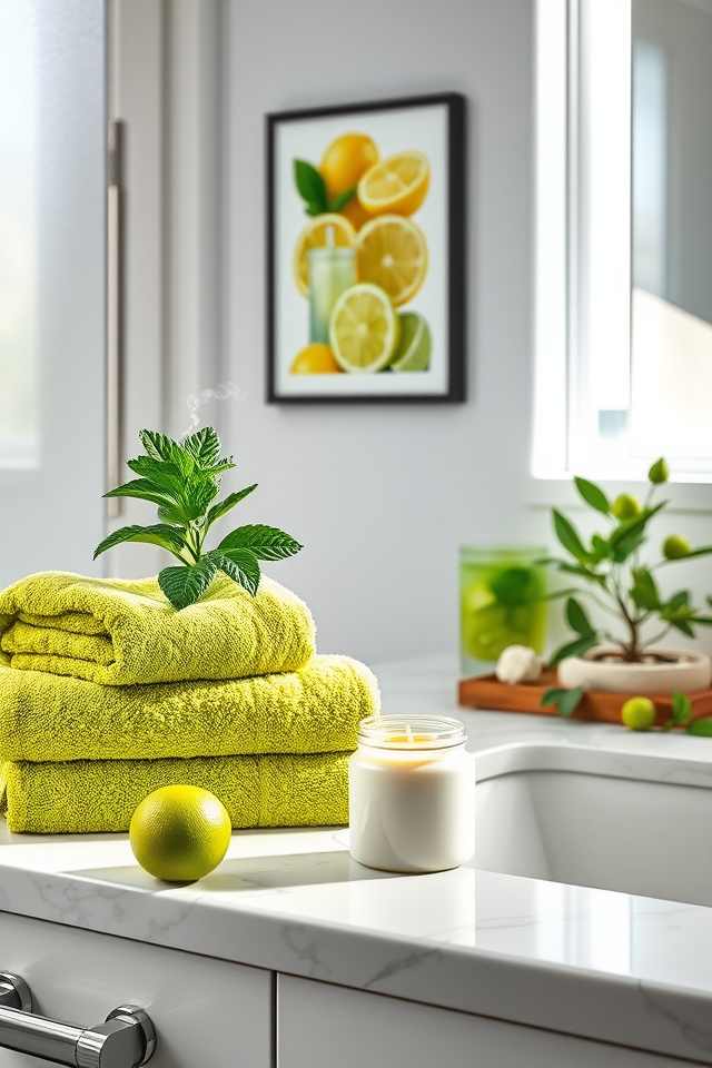 citrus inspired bathroom accents