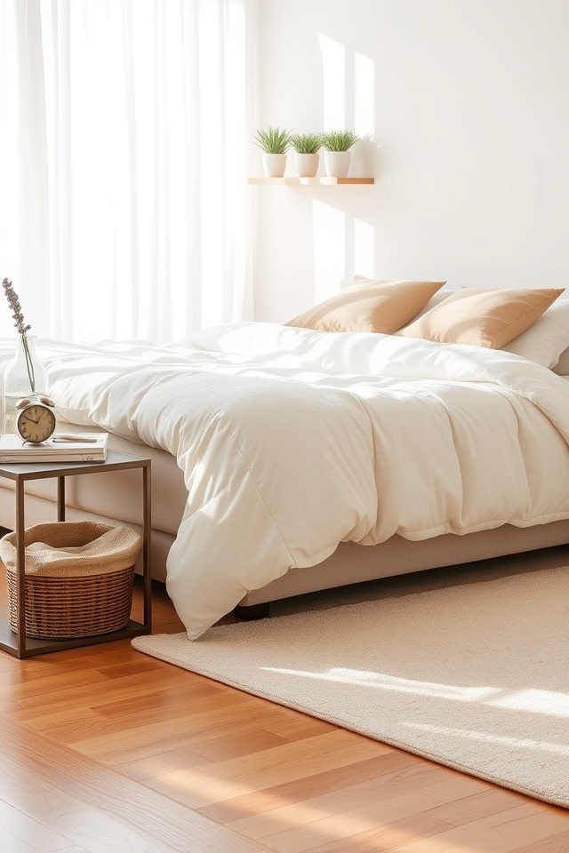 clutter free cozy bedroom space