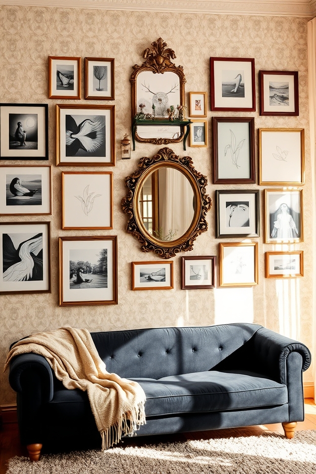 cohesive theme gallery wall