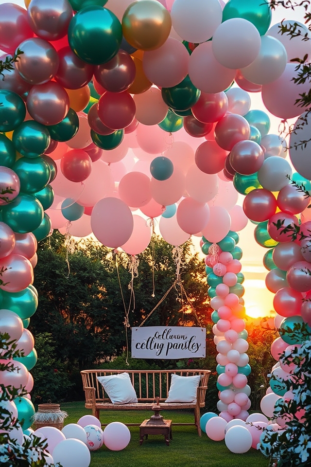 colorful celebratory balloon decorations