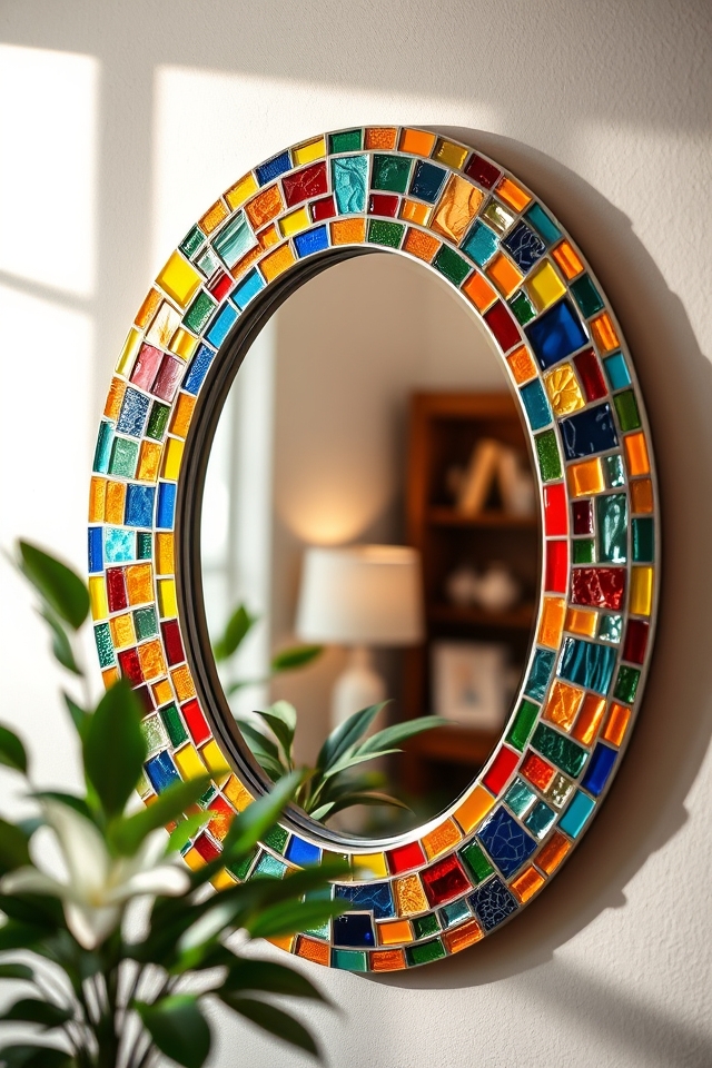 colorful mosaic tile mirror