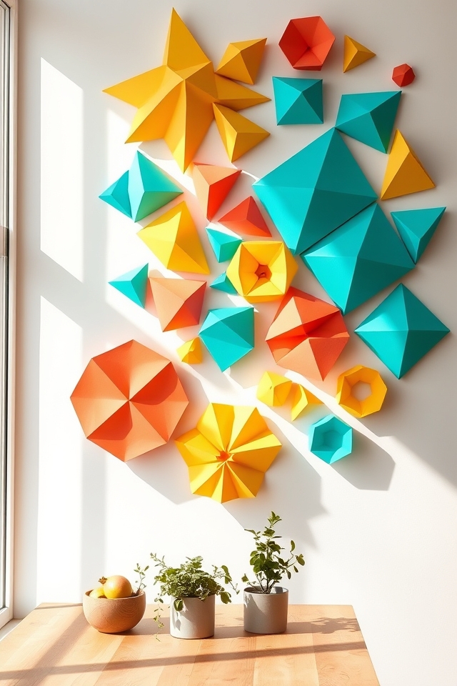 colorful paper wall decor