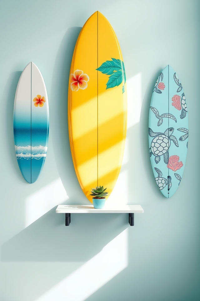 colorful surfboard wall art