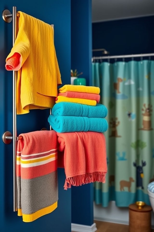 colorful towels enhance contrast