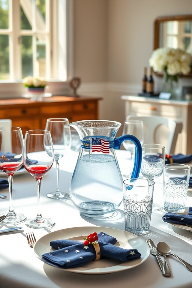 coordinated patriotic glassware sets