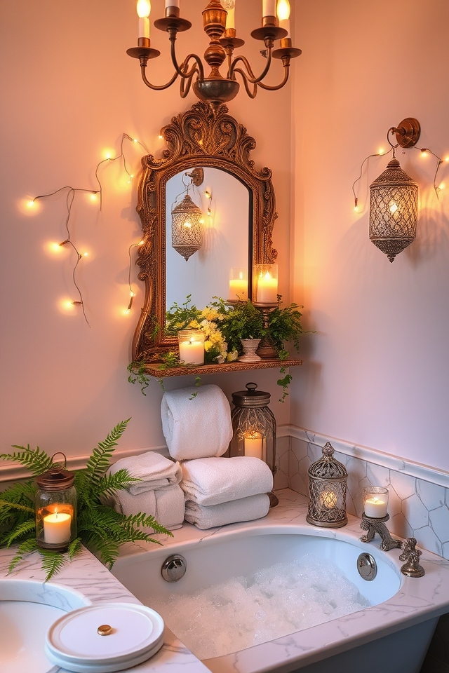 cozy bathroom party atmosphere