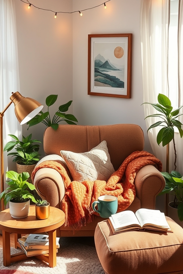 cozy chair soft lighting