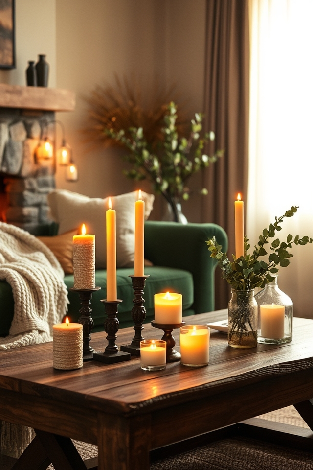 cozy decorative candle lighting