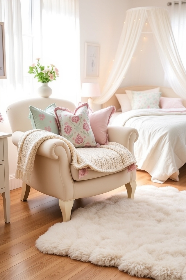 cozy feminine textile decor