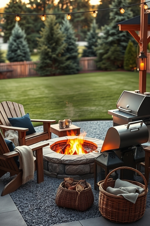 cozy fire pit bbq