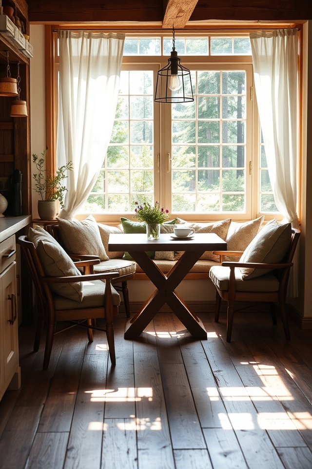 cozy light filled breakfast nook