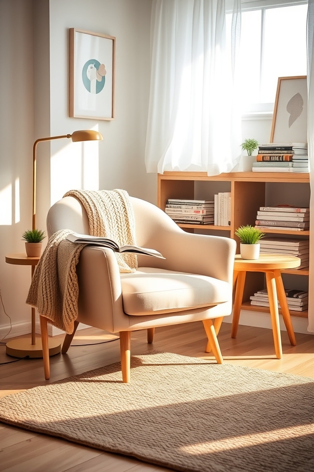 cozy nook with natural elements