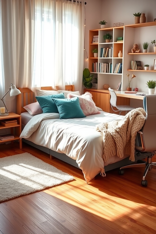 cozy pillows and throws