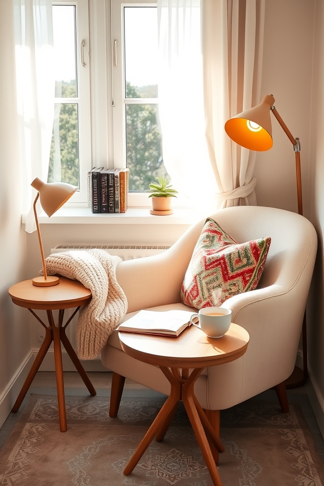 cozy reading nook setup