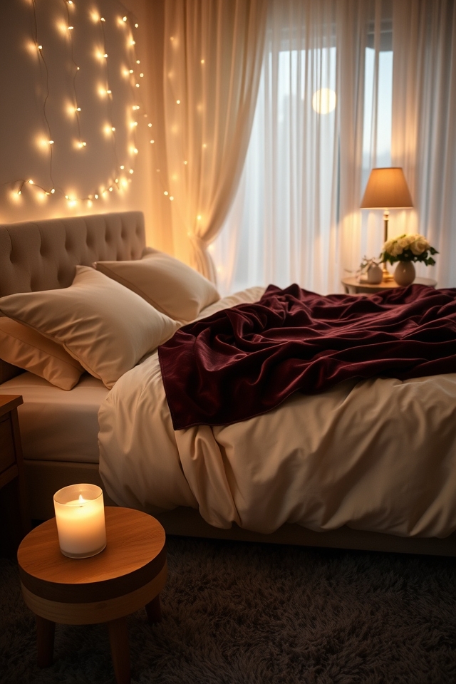 cozy romantic bedroom lighting