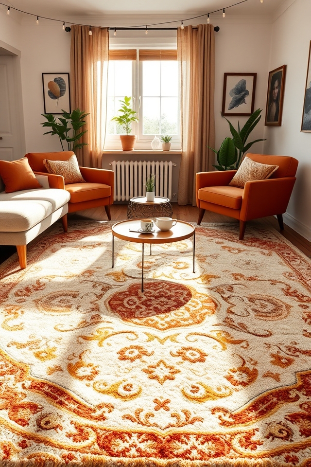 cozy rugs enhance studio warmth