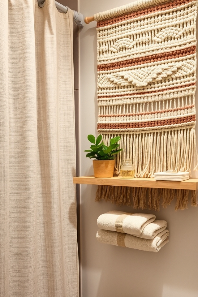 cozy textured restroom textiles