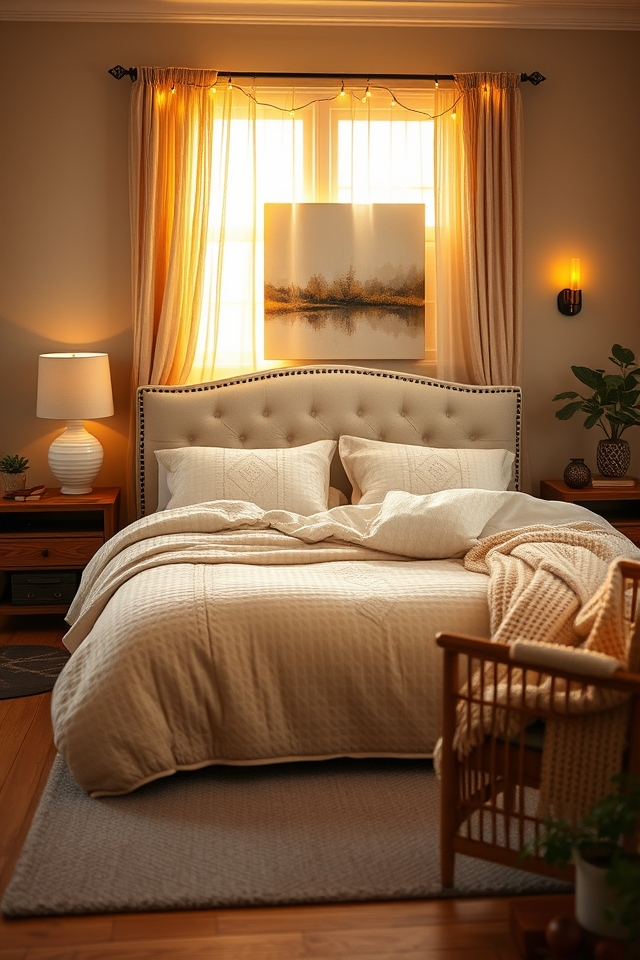 cozy warm bedroom lighting