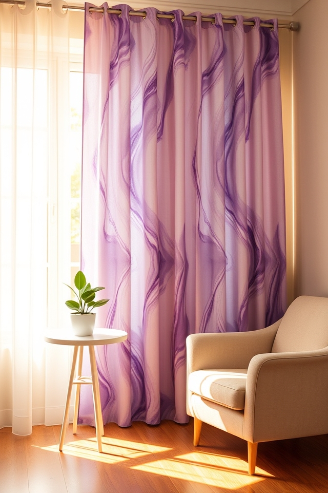 creamy blueberry swirled curtains