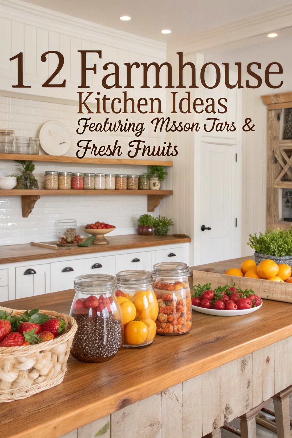 Farmhouse Kitchen Ideas Featuring Mason Jars & Fresh Fruits