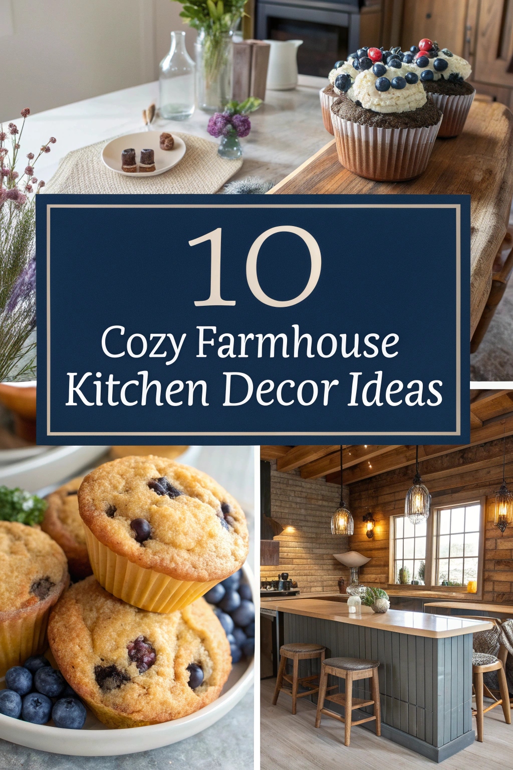 Cozy Farmhouse Kitchen Decor Ideas for National Blueberry Muffin Day Mornings