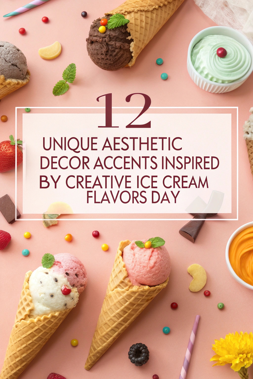 Unique Aesthetic Decor Accents Inspired by Creative Ice Cream Flavors Day