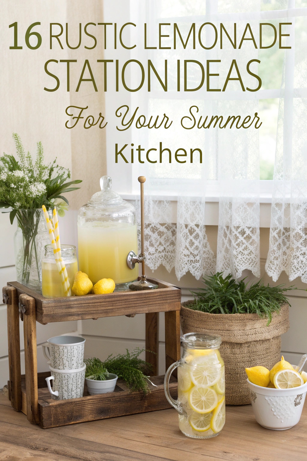 Rustic Lemonade Station Ideas for Your Summer Kitchen