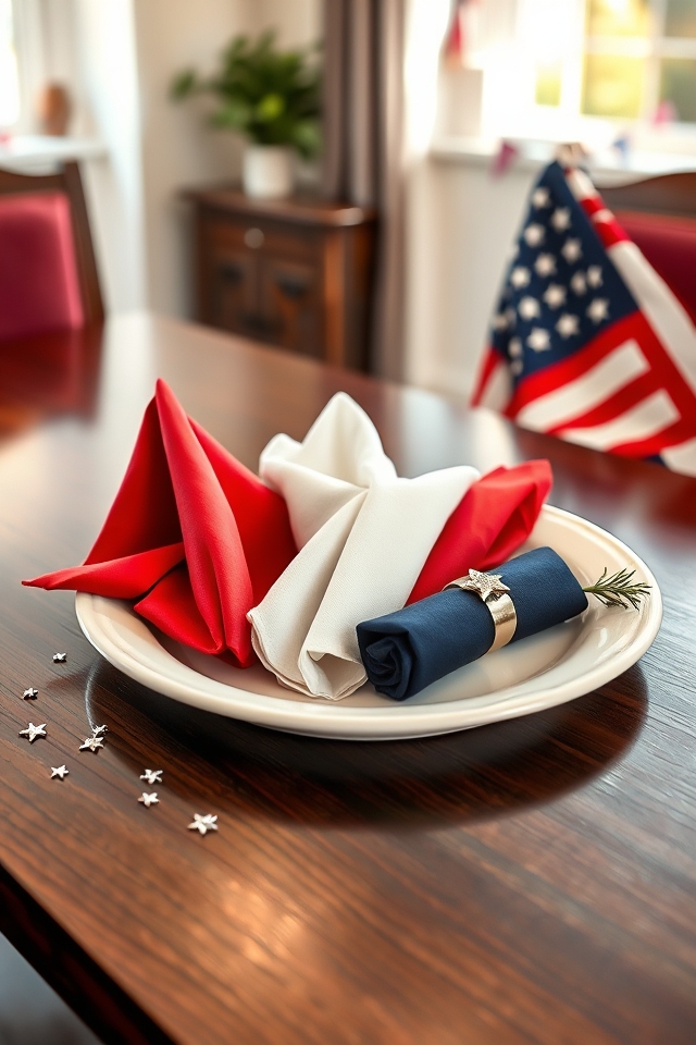 creative patriotic napkin folds